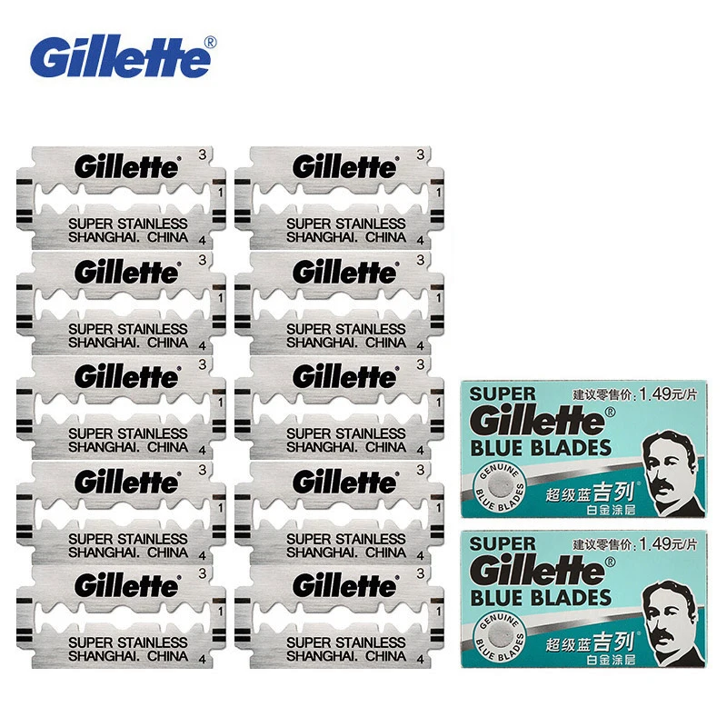 Lame Per Rasoio Da Barba Gillette Lame Super Blu Da Uomo Lame Per Rasoio A Doppio Bordo In Acciaio Inossidabile 5 Lame O 10 Lame
