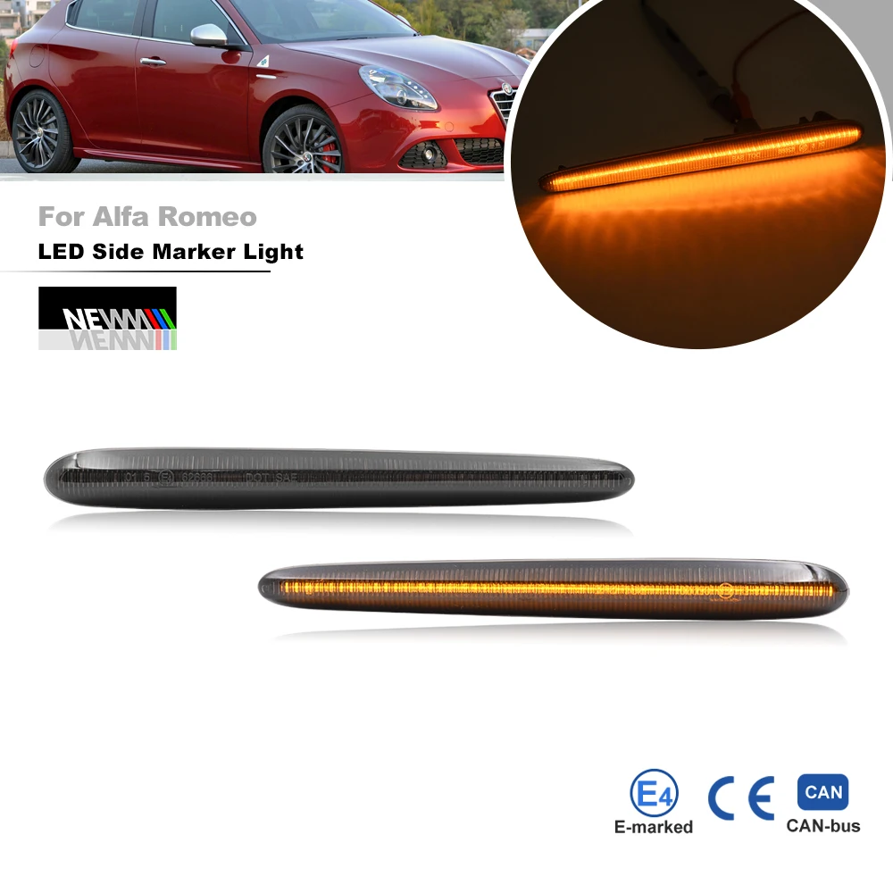 Indicatore Di Direzione A Led Affumicato Per Alfa Romeo Giulietta Typ 940 Turismo Qv Sport Quadrifoglio-Verde Canbus Side Marker Blinkers
