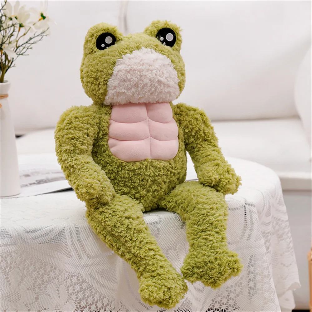 35/45Cm Cartoon Frog Kawaii Muscle Hairy Animal Doll Kawaii Creative Frog Pillow Gifts For Birthday