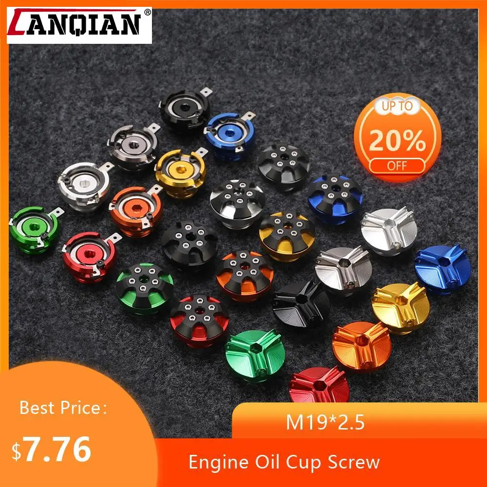 M19*2.5 Motorcycle Engine Oil Cup For Honda Sv650 Sv650S Sv1000 Sv 650 650S 1000 Xl1000 Filter Fuel Filler Tank Cover Cap Screw