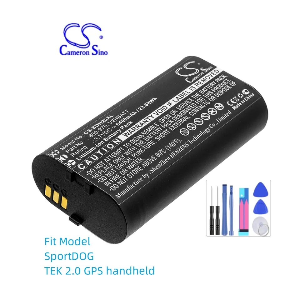 Batteria Per Collare Per Cani Per Sportdog 650-970 V2Hbatt Tek 2.0 Gps Capacità Palmare 6400Mah / 23.68Wh Tipo Li-Ion Volt 3.70V