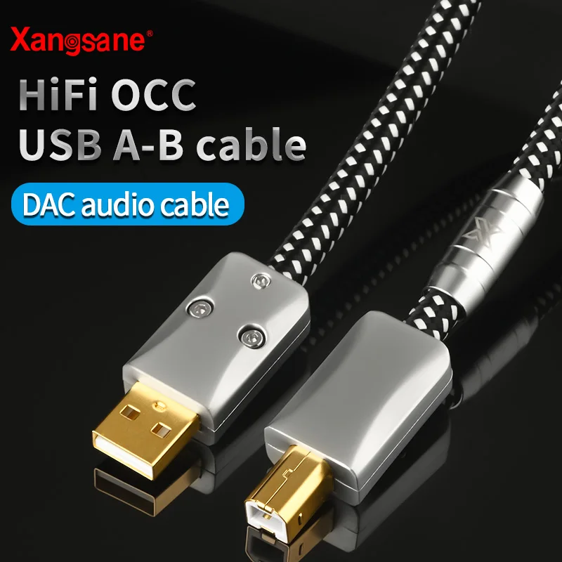 Xangskin Hifi Usb Otg Cable Usb A A B Tipo C Cable 5N Occ Lighting To B Audio Cable Decoder Dac Sound Card A-B Schermatura