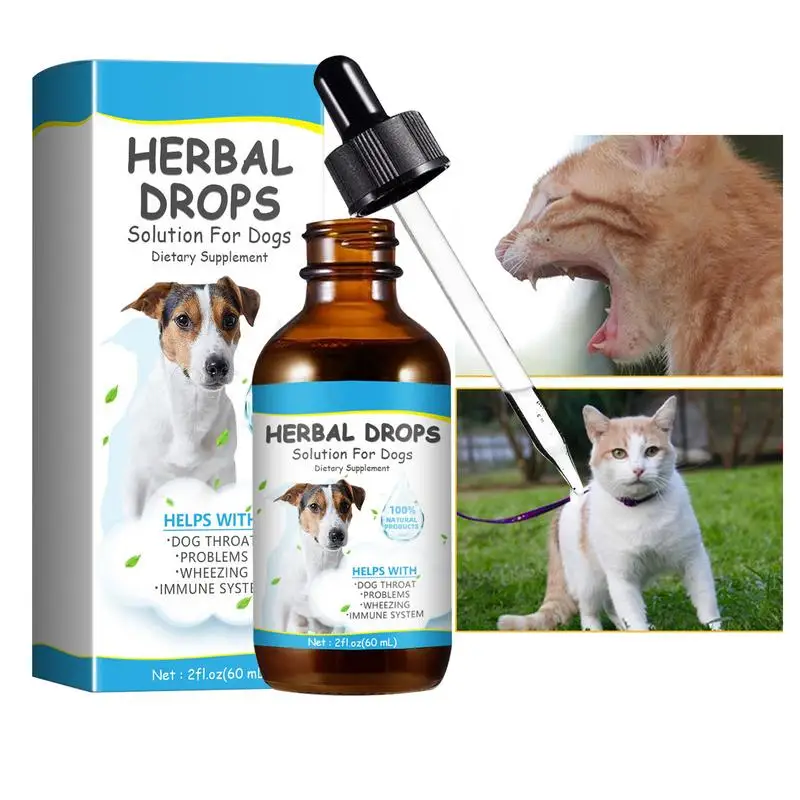 Gocce Per La Tosse Per Cani 30Ml Liquido Per La Tosse Naturale Per Animali Domestici Succhietto Per La Gola Sicuro Efficace Soluzione Per La Cura Degl