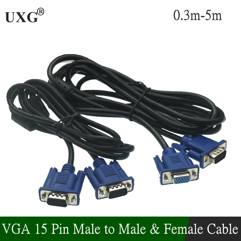 1.5/3M Nero Blu Vga 15 Pin Maschio A Maschio Spina Monitor Per Computer Cavo Cavo Cavo Cavo Cavo Cavo Cavi Collegamento Computer