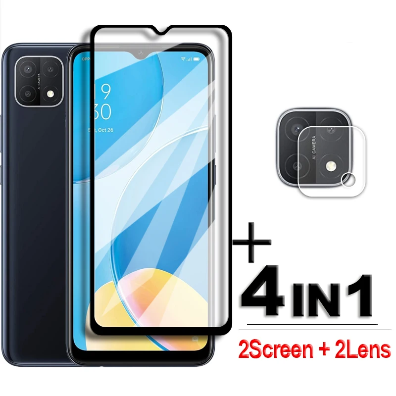 4 In1 Per Oppo A15 Glass Oppo A15 A15S Vetro Temperato 2.5D Full Cover Screen Protector Per Oppo A15 A15S A35 2021 Hd Lens Film