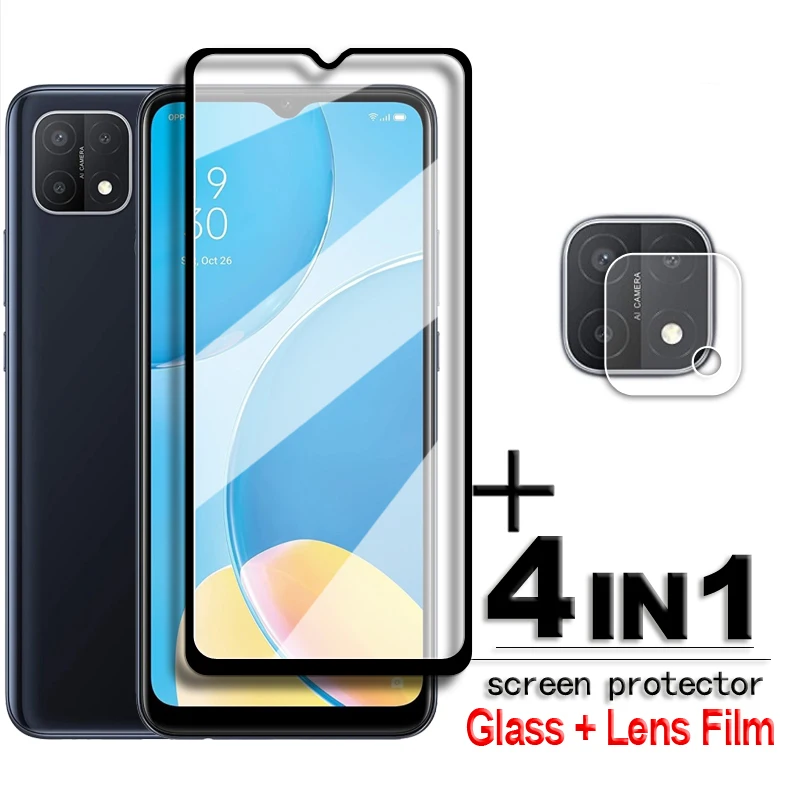 Per Oppo A15 Glass Oppo A15 A15S Vetro Temperato 2.5D Full Cover Glue Screen Protector Oppo A35 2021 A15 A15S Lens Film 6.52 Pollici
