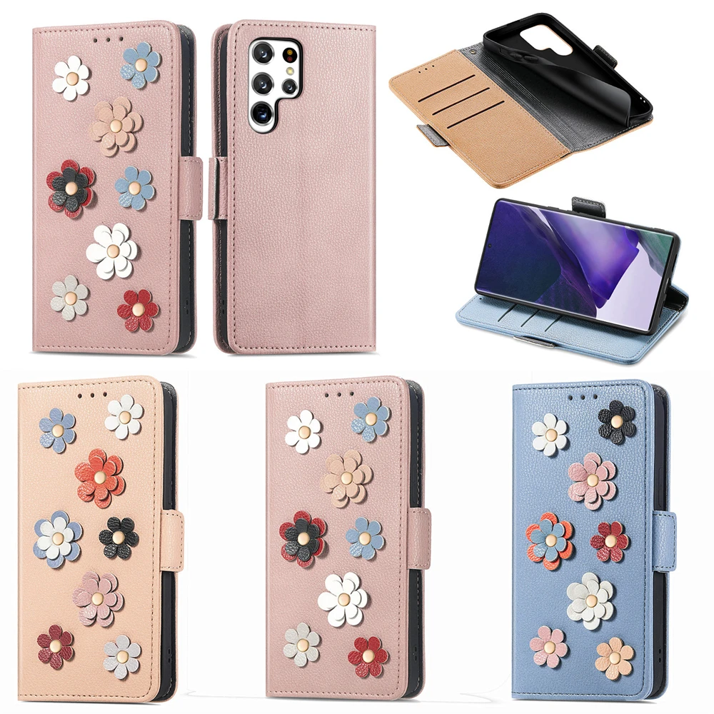 For Tecno Camon 18 P 18I 16 Se 15 Phone Case 3D Embossed Floral Smartphone Wallet Cases For Tecno Camon 18 Premier Flip Cover