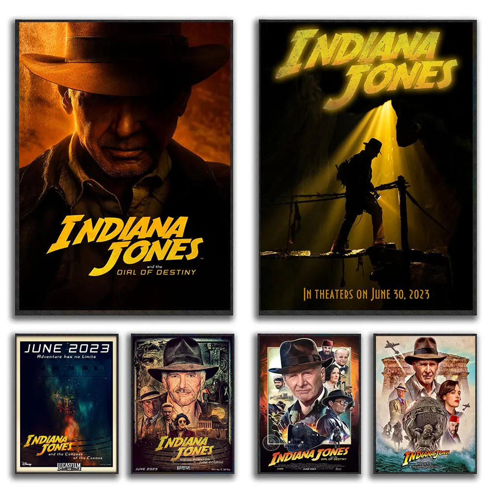 Indiana Jones E Oirl Of Destiny Poster Disney 2023 New Movie Canvas Painting Pictures For Living Room Art Home Decoration