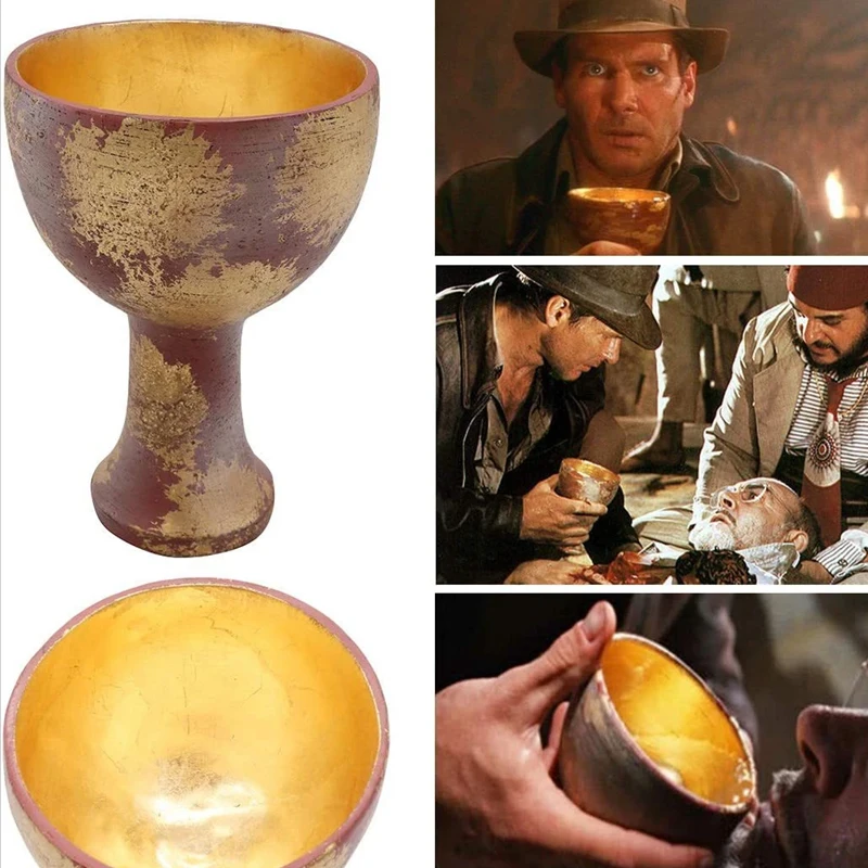 Indiana Jones Holy Graal Cup Puntelli Replica Indiana Jones Vintage Trophy Resina Artigianato Decorazioni Puntelli Di Gioco Di Ruolo Di Halloween