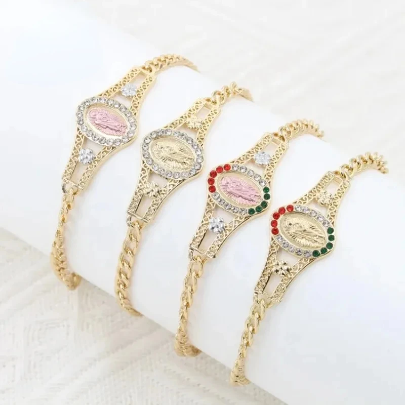 Ruixi Quality Assurance Gioielli Senza Scolorimento Placcato Oro 18 Carati St. Jude Pulsera De San Judas Tadeo Oro Laminado Bracciale