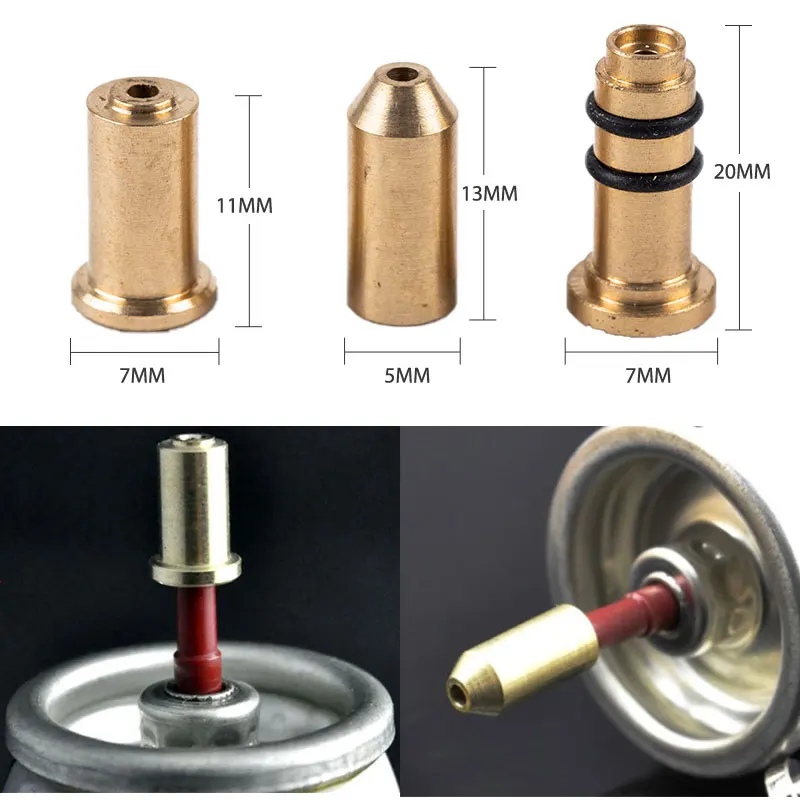 3 Pz/Set Ugello Riutilizzabile Ricarica Adattatore Per Gas Butano Testa Gonfiabile Per Dupont Ligne Gas Accendino Riempimento Gas Ricarica Butano