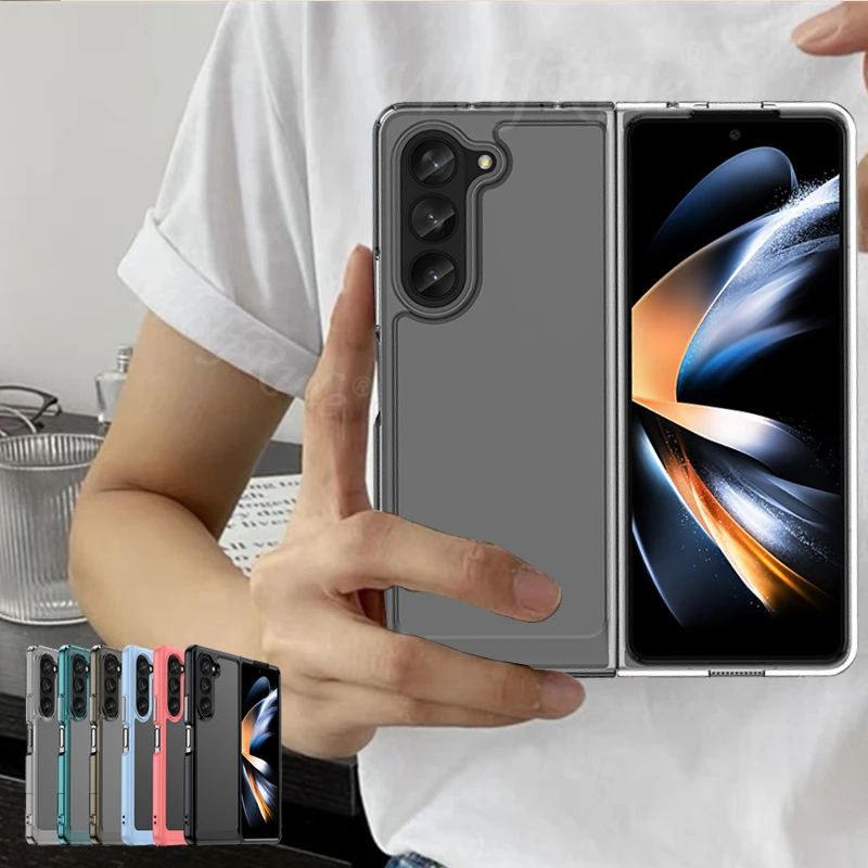 Per Samsung Z Fold 5 Cover Samsung Z Fold 5 5G Fold5 3 4 Capas Back Colore Trasparente Clear Fundas Samsung Galaxy Z Fold 5