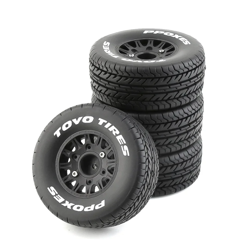 4 Pezzi Rc Model Car Pneumatici E Ruote In Gomma Per 1/8 1/10 Scale Rc On Road Car Hsp Sonic 94102 Gt Lc Racing Ptg-2 Tamiya Tt02