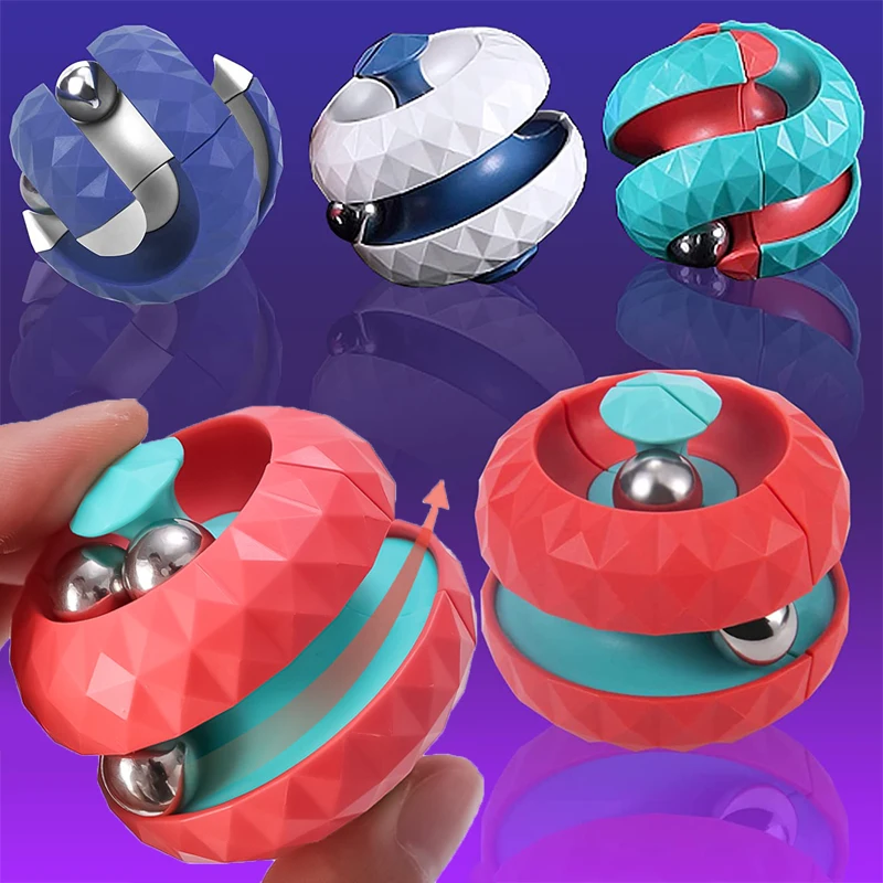 Track Flipper Finger Spinner Trackball Flipper Mit Fingerspitze Fidget Spinner Metal Ball Track Flipper Ball Track Flipper