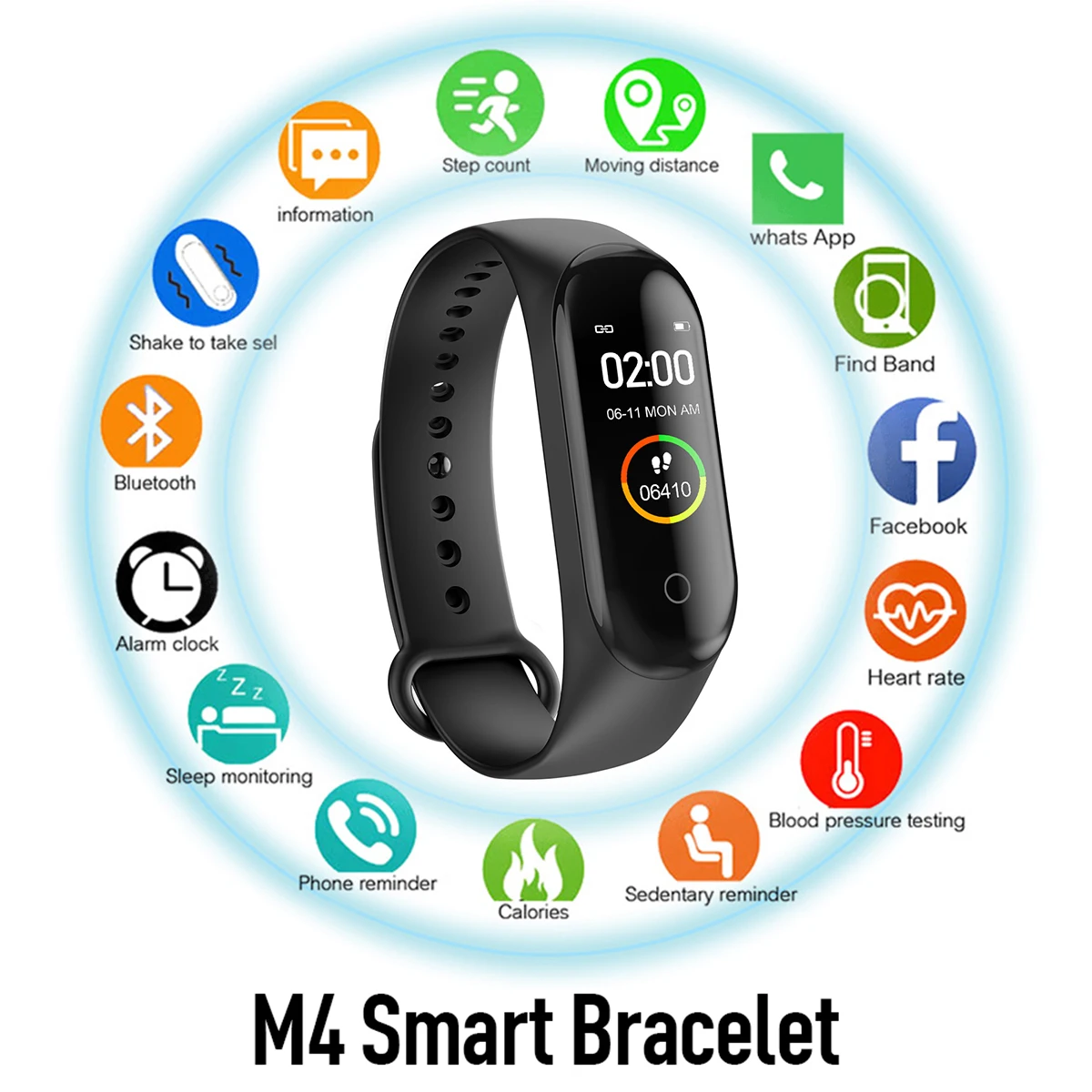 M4 Smart Band Fitness Tracker Orologio Braccialetto Sportivo Frequenza Cardiaca Pressione Sanguigna Smartband Monitor Wristband Fitness Tracker