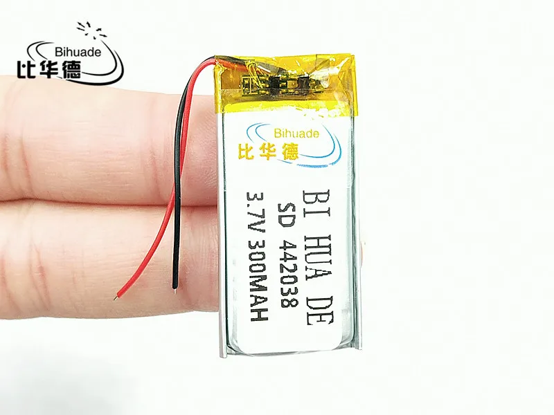 Li-Po 3.7 V, 300 Mah, [442038] Polimero Agli Ioni Di Litio/Li-Ion Batteria Per Voice Recorder Pen, Smartband, Smart Watch; Bluetooth, Mp3