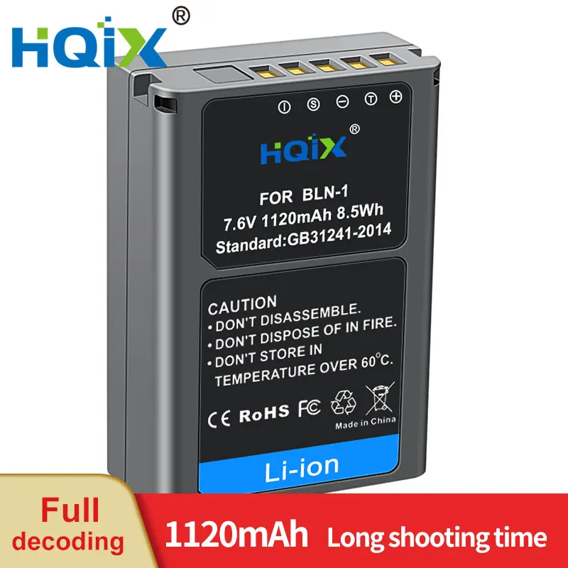 Hqix Per Olympus E-M1 E-M5 E-M5 Mark Ii E-P5 Pen-F Caricabatteria Per Fotocamera Bln-1