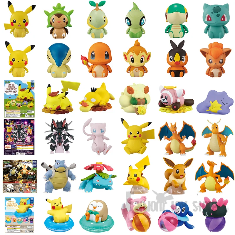 Pokemon Figure 5/6 Pezzi Set Gashapon Pikachu Charmander Blastoise Eevee Charizard Rowlet Dragonite Mewtwo Charizard Capsule Toy