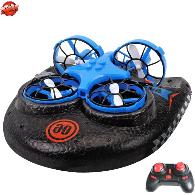 Telecomando Per Acqua/Terra E Aria Quadcopter Hovercraft Kids Rc Toy 2.4G 3 A 1 Deformazione Multifunzionale Rc Hovercraft Drone