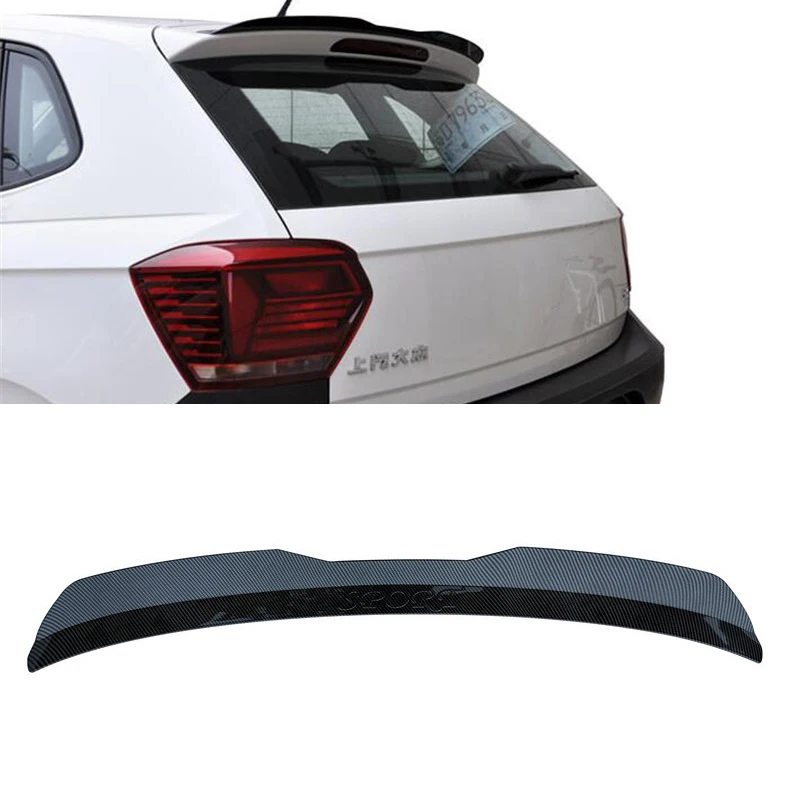 Ceyusot Per New Old Vw Polo Universal Roof Spoiler Wing Gti Hatchback Car Rear Window Bright Blacktail Fin Refit Body Kit 2000