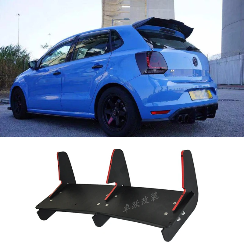 Per Polo Gti Posteriore Spoiler Trim Pinne Copertura Squalo Per Volkswagen Vw Polo Gti 2015 2016 Protezione Paraurti Car Styling