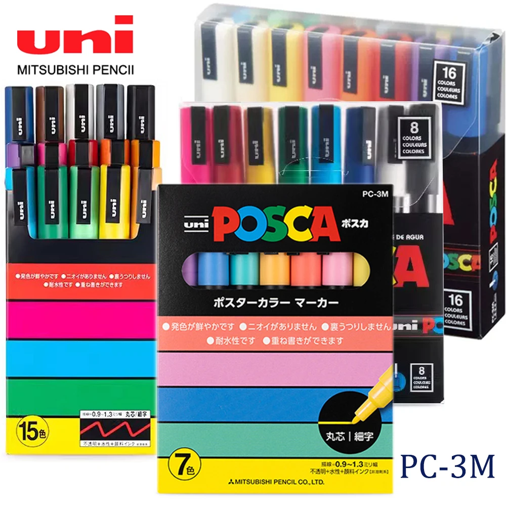 Uni Posca Pennarelli Penna Set Completo Pc-3M Poster Pubblicitario Graffiti Pennarello Colorato Pittura Materiale Scolastico Tutaldores Manga