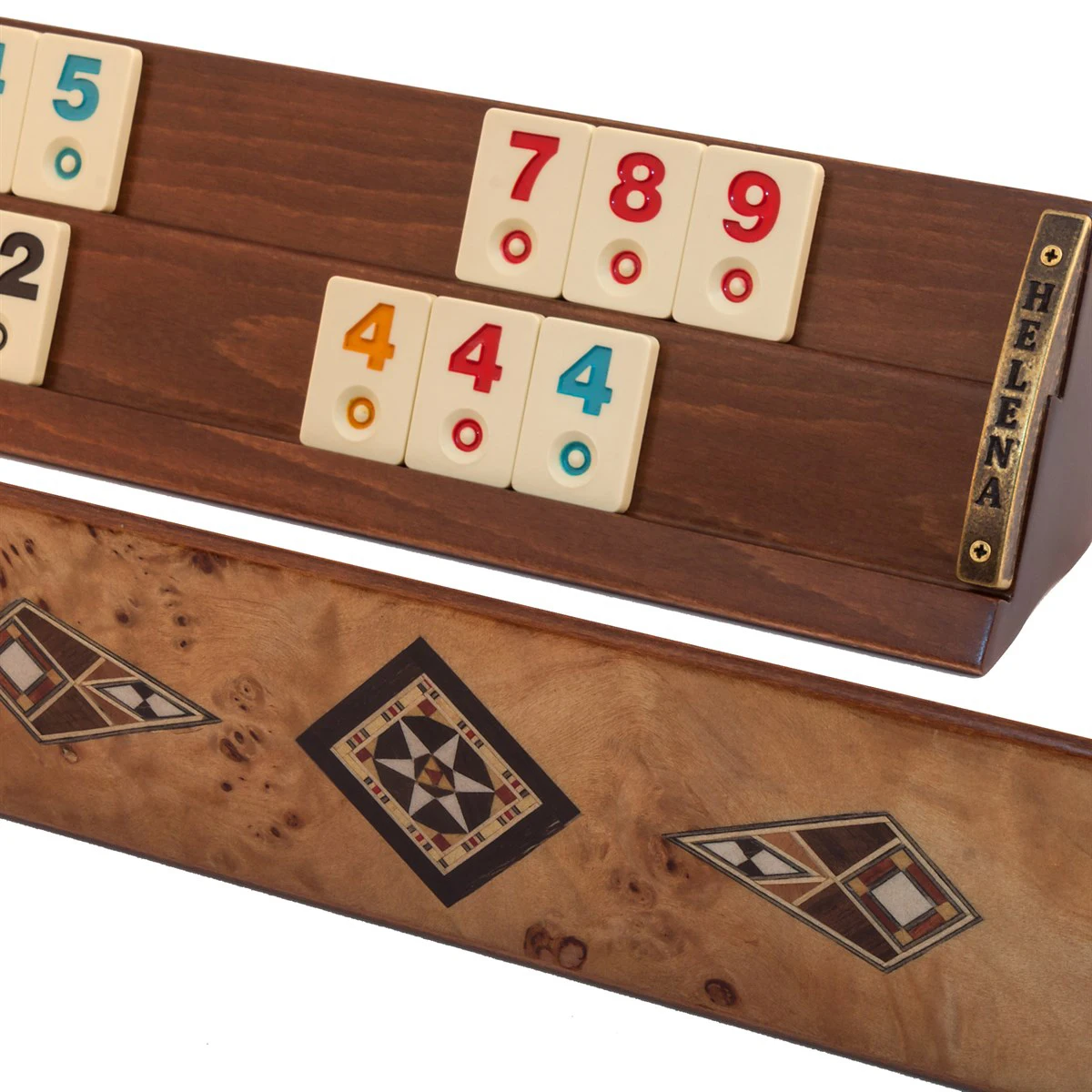 Luxury Rummy Game Set Handmade Mazel Legno Massello Rummykub 4 Persone Rummikub Boardgame Regalo Di Alta Qualità Rumikub Ahsap Tiles Dadi