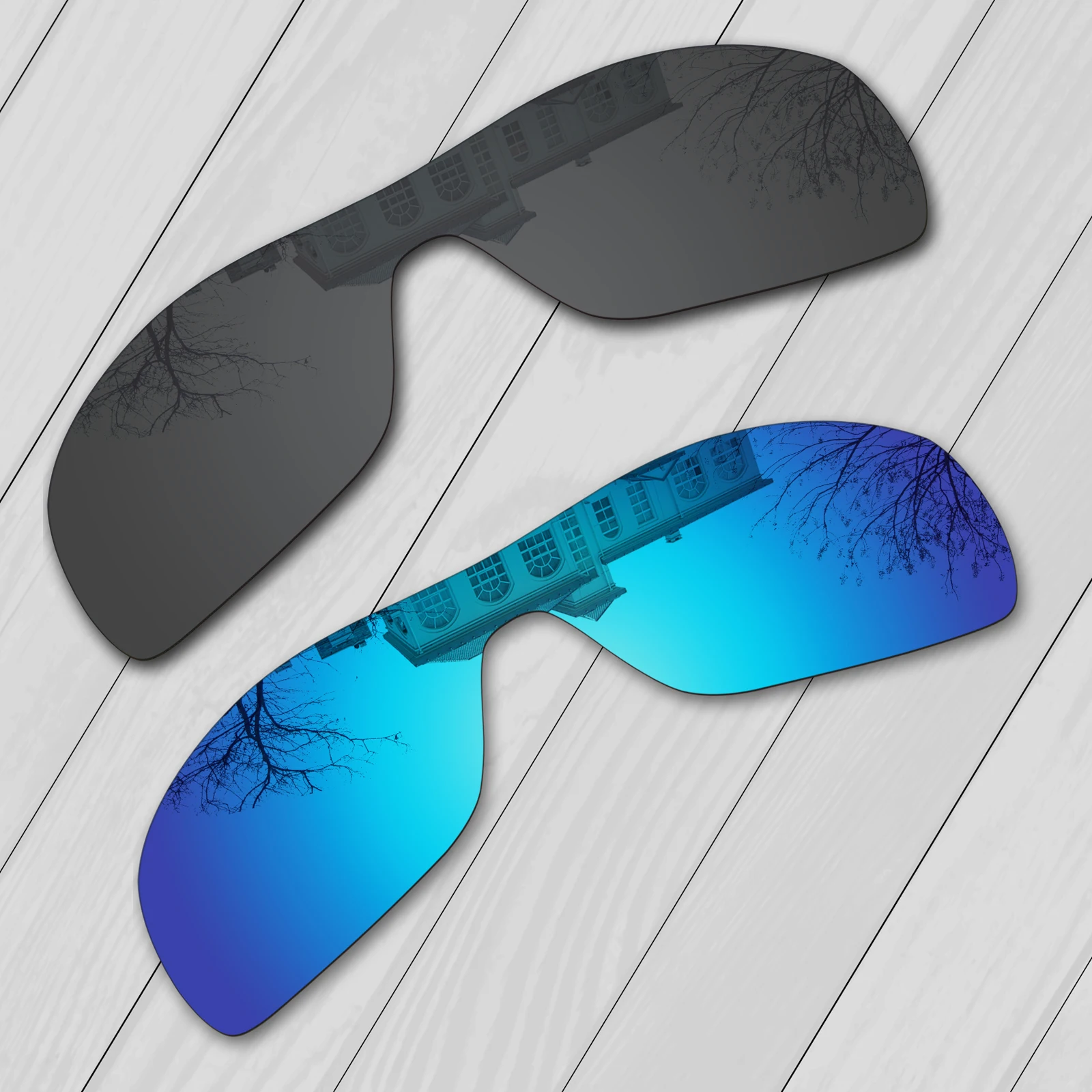 E.O.S 2 Pezzi Nero E Blu Ghiaccio Polarizzato Lenti Di Ricambio Per Oakley Dart Occhiali Da Sole