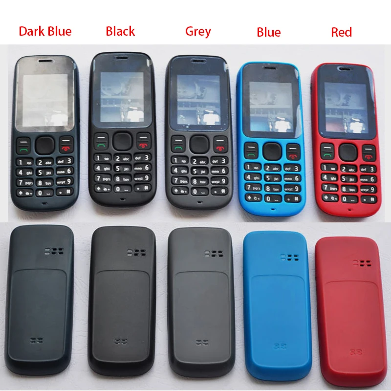 Per Nokia 101 1010 Plastica Nuovo Alloggiamento Pieno Baterry Cover + Medio Frame + Telaio Anteriore + Tastiera Inglese