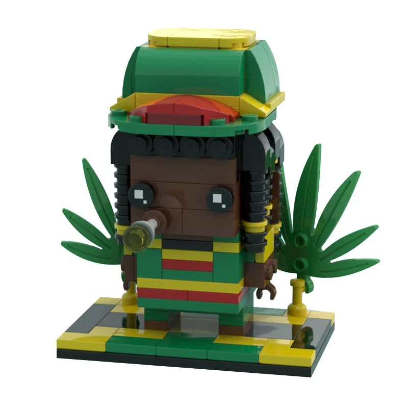 New Moc Jamaica Bob Marley Brickheadz Building Blocks Mini Action Figure Toys