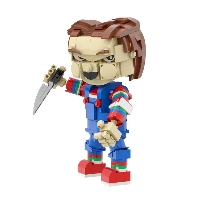 Horror Movie Knife Chocked Holding Dolls Brickheadzs Building Block Set Play Action Figures Dolls Ghost Brick Christmas Toys