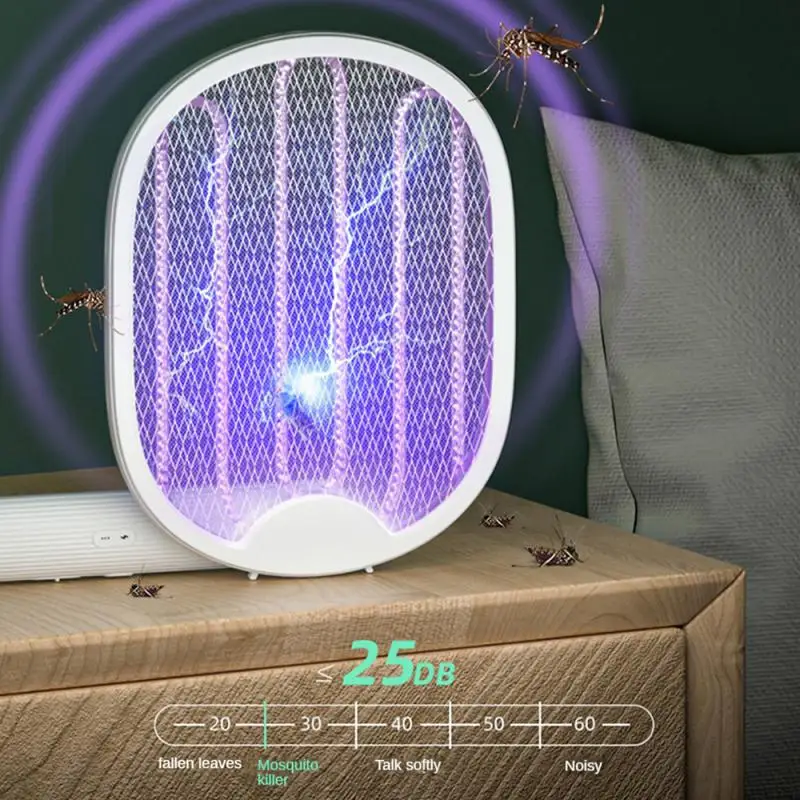 Thunder Electric Mosquito Swatter Shock Elettrico Pieghevole Mosquito Killer Usb Mosquito Killer Ricaricabile Home Mosquito Killer