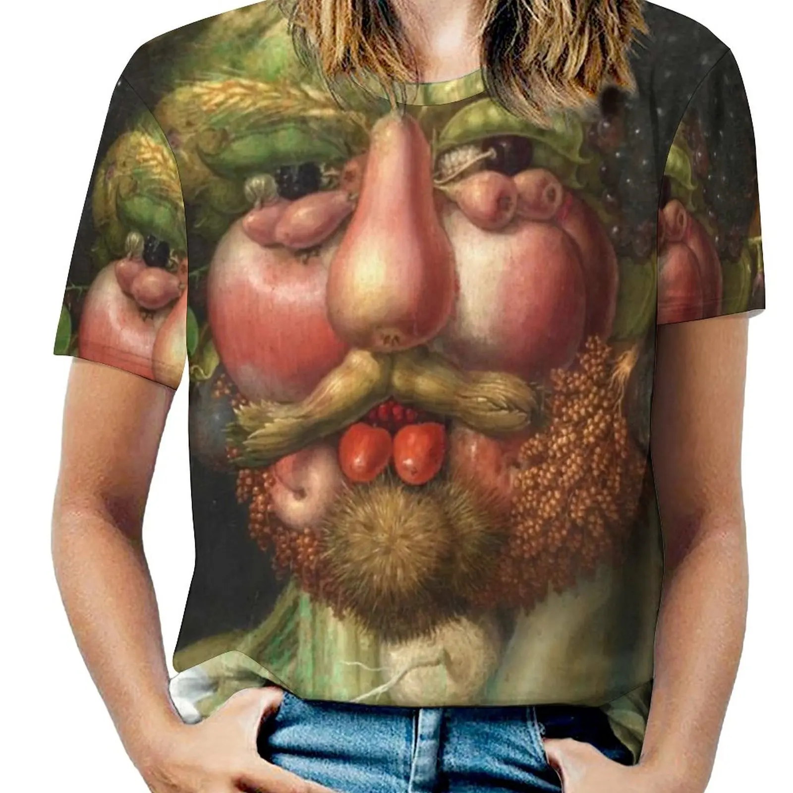 Rudolf Ii Come Vertumnus Da Giuseppe Arcimboldo , 1591 Di Modo Di Stampa Delle Signore Delle Donne Delle Ragazze T-Shirt Harajuku Girocollo Manica Cor