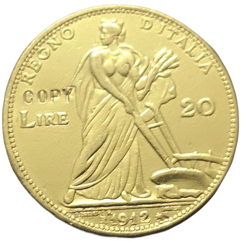 1912 Italia 20 Lire-Vittorio Emanuele Iii Oro Copia Coin