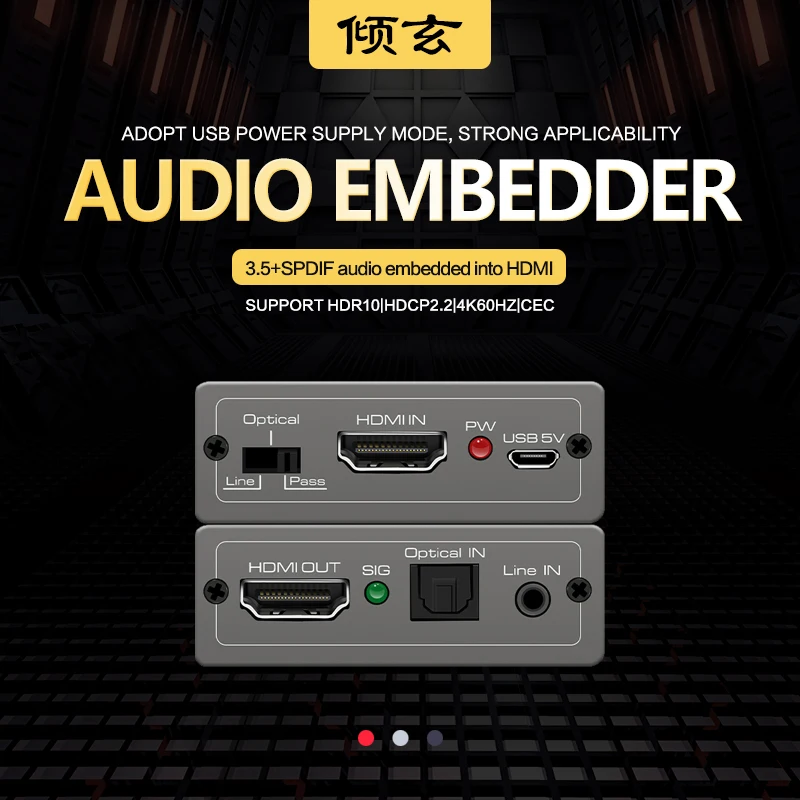 3 5Mm Optical 5 1Ch Dvi A Hdmi Audio Inserter Embedder Adapter Converter Mixer Audio 2 Input Hdmi 2.0 Audio Video Synth Cec
