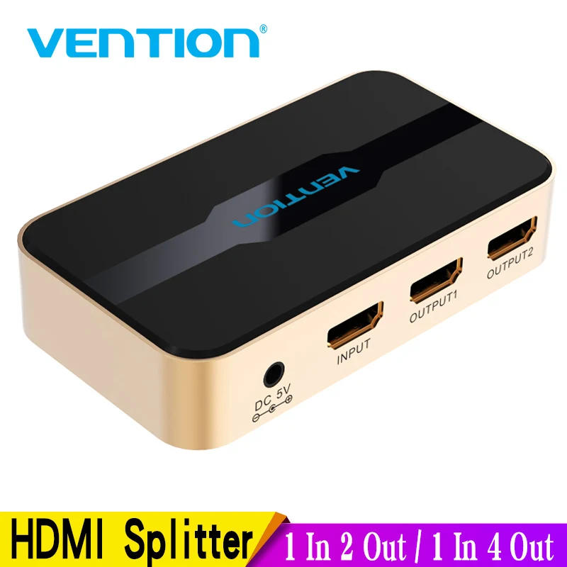 Intervento Hdmi Splitter 1X2 4K 3D Splitter Hdmi Switch Adapter 1 In 2 Out Con Alimentazione Tipo Di Metallo Per Xbox Amplificatore Hdcp Nuovo