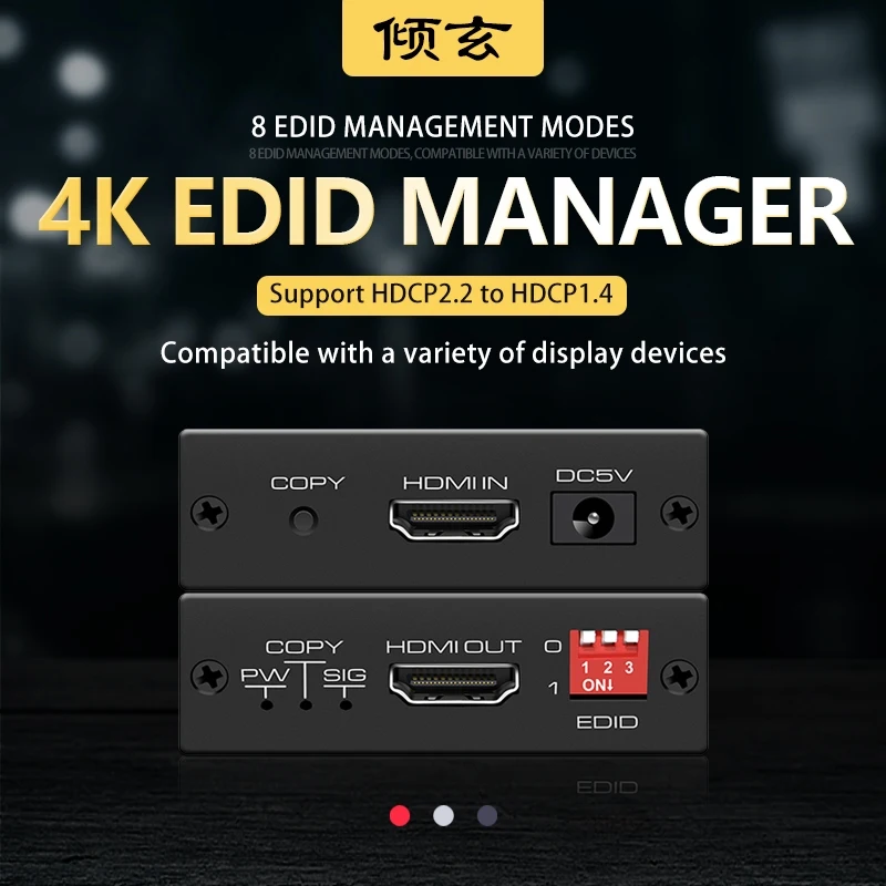 Emulatore Edid 4K Passthrough Switch Manager Hdmi Dvi 4K A 1080P 1440P Risoluzione Gocce Scaler Hdcp Adattatore Convertitore Spelafili