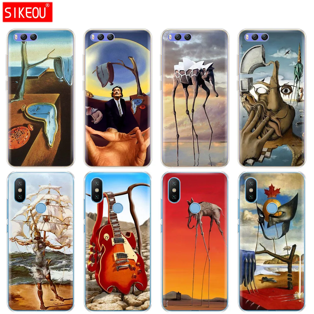 Custodia In Silicone Per Xiaomi Mi A1 A2 5 5S 5X 6 Mi5 Mi6 Note 3 Max Mix 2 2S Salvador Dali Rat