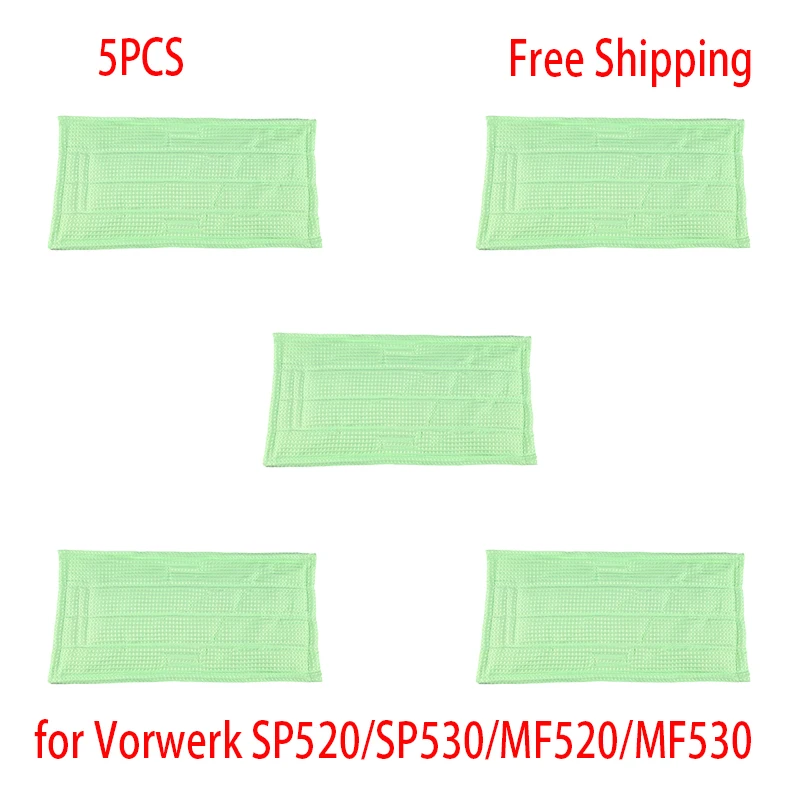 5 Pezzi Per Vorwerk Kobold Sp520/Sp530/Mf520/Mf530 Panni Per La Pulizia In Microfibra Riutilizzabili Lavabili Mop Pad Steam Cleaner Parts