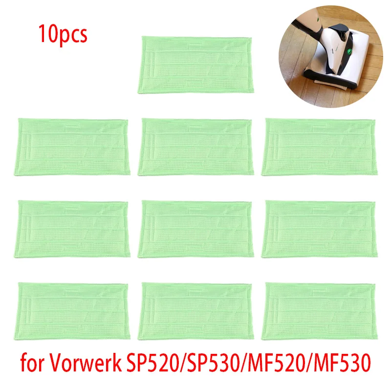 10 Pz Pulitore A Vapore Panni Mop Per Vorwerk Kobold Sp520/Sp530/Mf520/Mf530 Pulitore Pezzi Di Ricambio Mop Pad Kit Di Ricambio