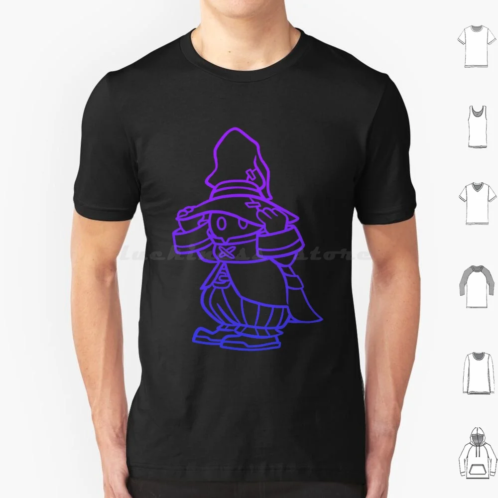 Final Fantasy-Vivi T Shirt 6Xl Cotton Cool Tee Final Fantasy Vivi Purple Neon Gaming Games Videogiochi Square Enix