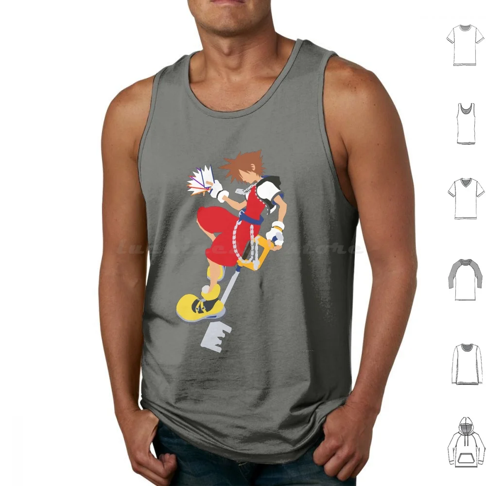 Sora Canotte Stampa Cotone Kingdom Hearts Kingdom Hearts Square Enix Final Fantasy Sora Riku Kairi Mickey Donald
