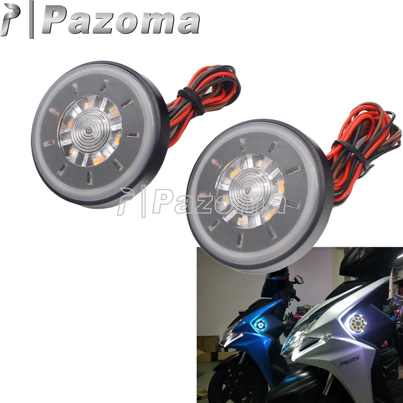 Indicatore Luminoso A Led Universale Da 60/45Mm Doppio Riflettore Di Avvertimento Usato Per Honda Grom Ruckus Pcx Kawasaki Z-125 Pro Yamaha R25 Nmax