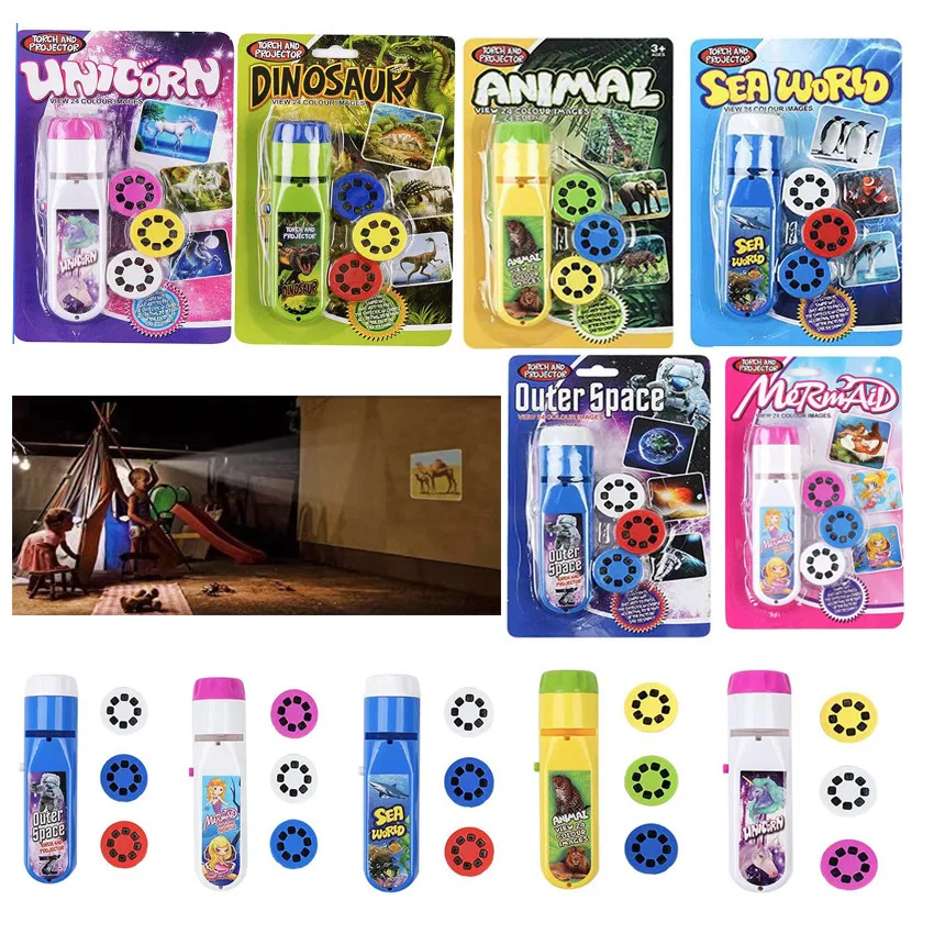 Torcia Per Proiezione Proiettore Per Bambini Giocattolo Animale Dinosauro Lampada Per Proiettore Per Diapositive Per Bambini Educazione Precoce Giocat