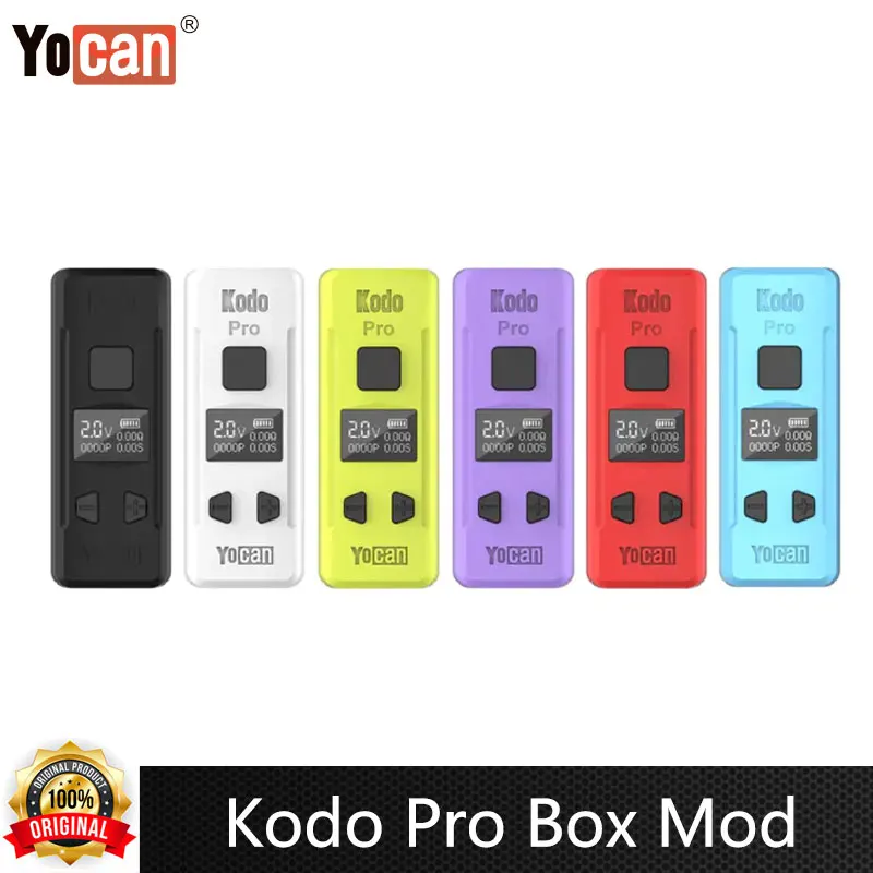 Originale Yocan Kodo Pro Box Mod Vape Battery Pen 510 Thread 400Mah 10S Preriscaldare Lo Schermo Oled Fit 510 Carts Sigaretta Elettronica