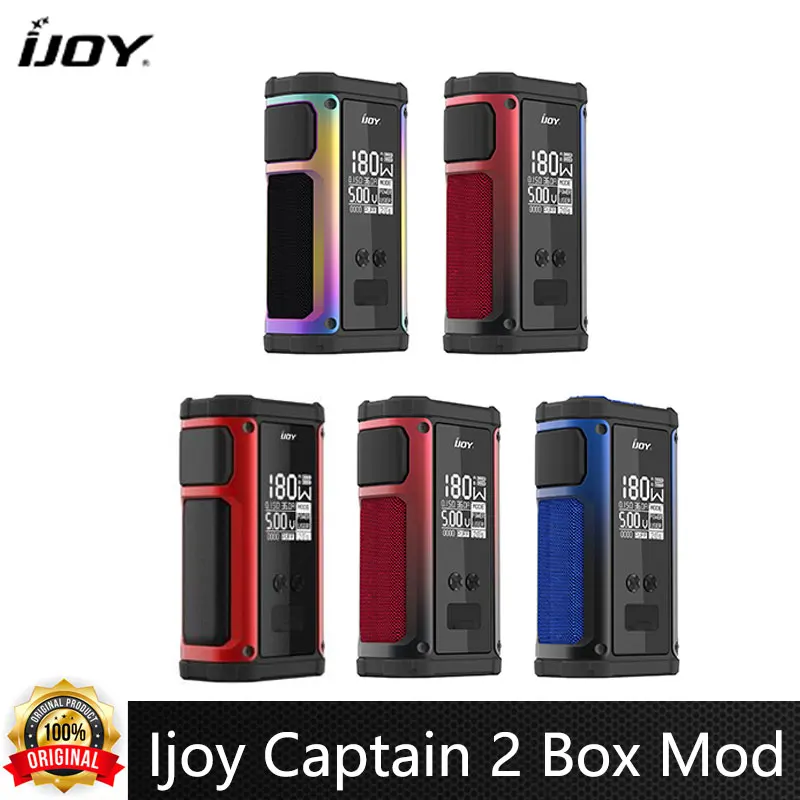 Originale Ijoy Captain 2 Box Mod 5W-180W 510 Thread By Dual 18650 Battery Display Oled Fit 510 Atomizzatore Tank Sigaretta Elettronica