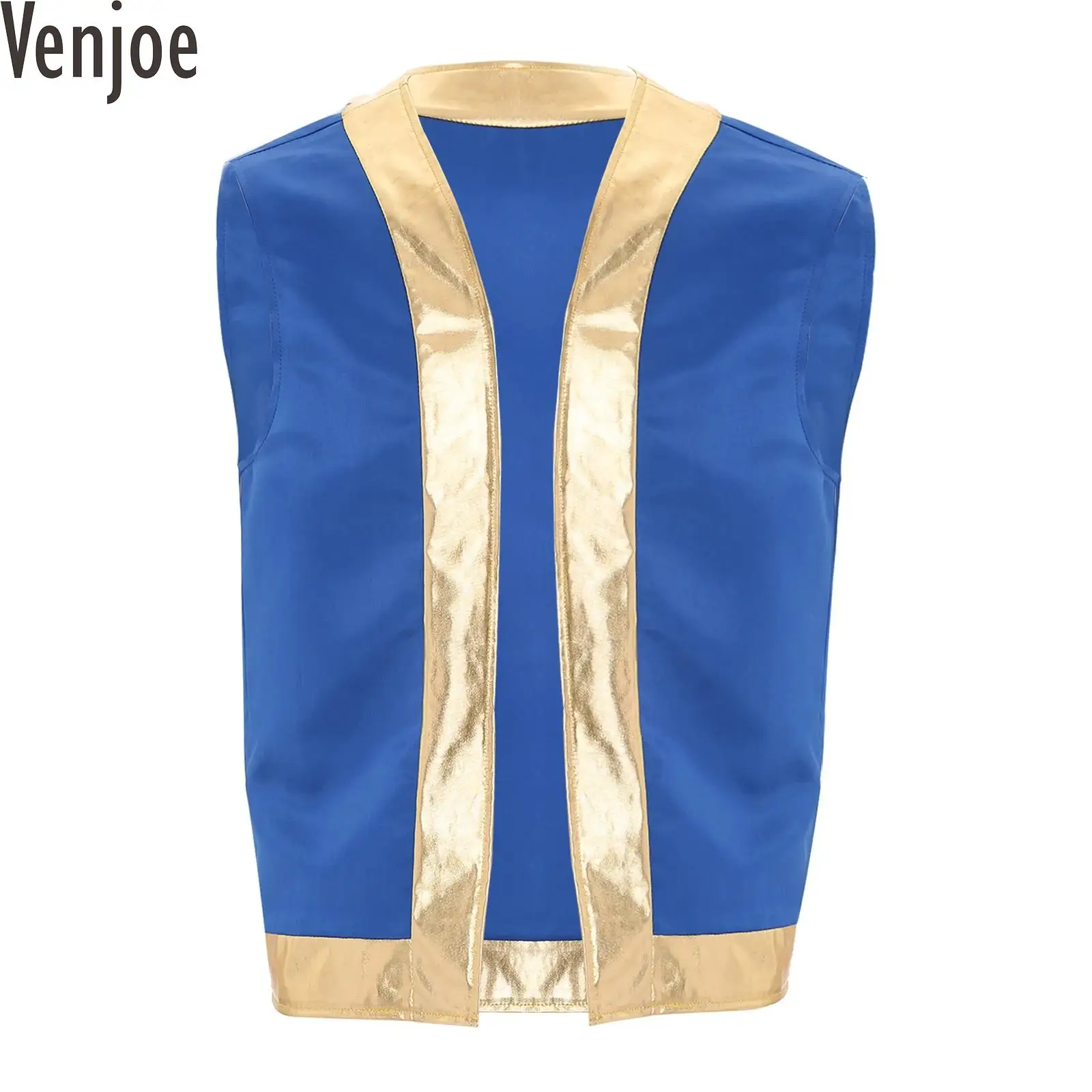 Mens Halloween Toad Vest Open Front Metallic Shiny Toad Gilet Cartoon Captain Costumi Cosplay Per Carnival Party Clubwear