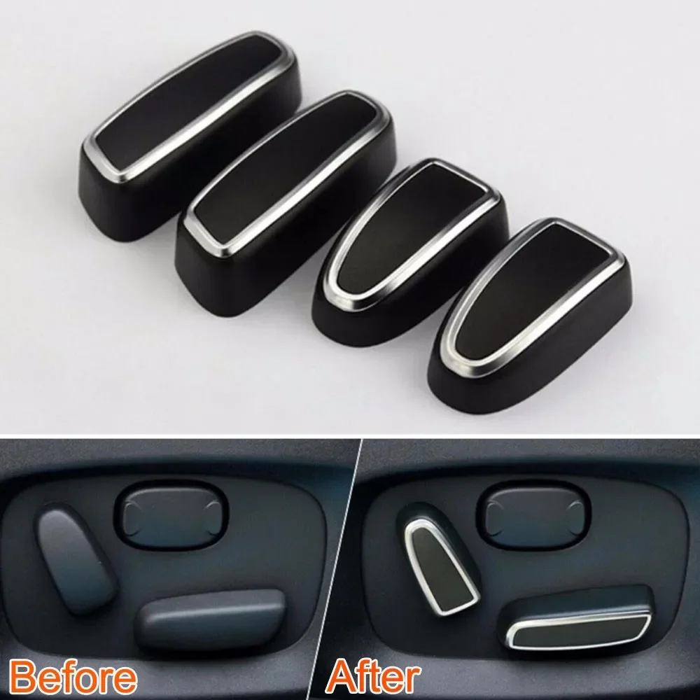 4Pcs Car Interior Seat Regolazione Laterale Manopola Di Controllo Interruttore Pulsante Copertura Trim Per Jaguar Xf Car Styling 2012-2015