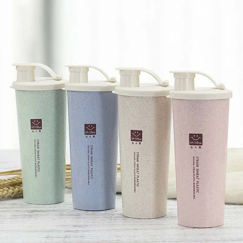 Nuovo 450Ml Protein Powder Shaker Bottiglia D'Acqua Paglia Di Grano Bpa Free Mixer Sport Fitness Protein Shaker Milk Shake Bottle 1 Pz