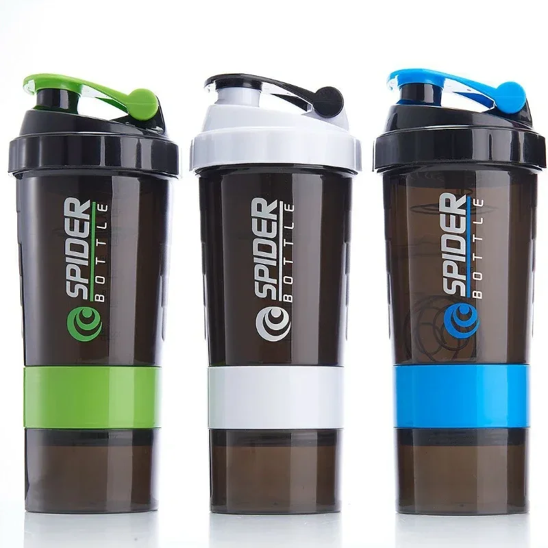 3 Strati Sport Shaker Bottiglia Protein Shaker Cup Sport Protein Powder Container Bottiglie D'Acqua Shaker Fitness Milkshake Cup 550Ml